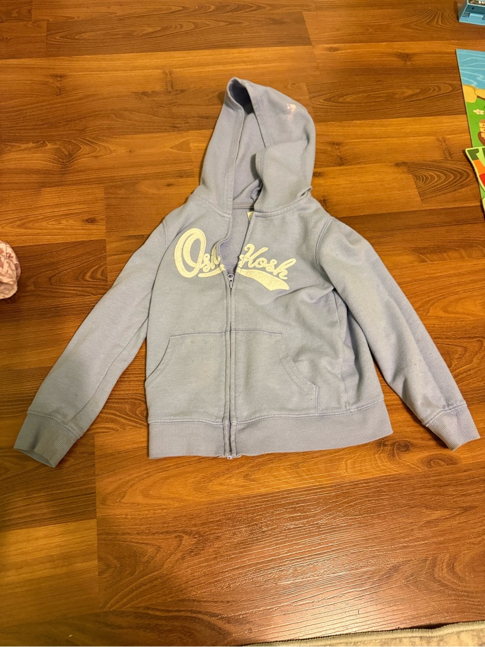 OshKosh B'gosh Light Purple Girls' Hooded Zip-Up Sweatshirt with Cream Logo